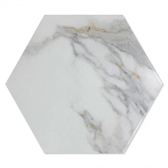 Marmor Klinker Hex Marble Hvid-Gul Mat 20x24 cm-2